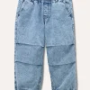 Blukids Pantaloni parachute in denim di puro cotone bambino-Bambino Jeans
