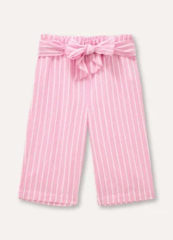 Blukids Pantaloni rigati in puro cotone neonata- Pantaloni