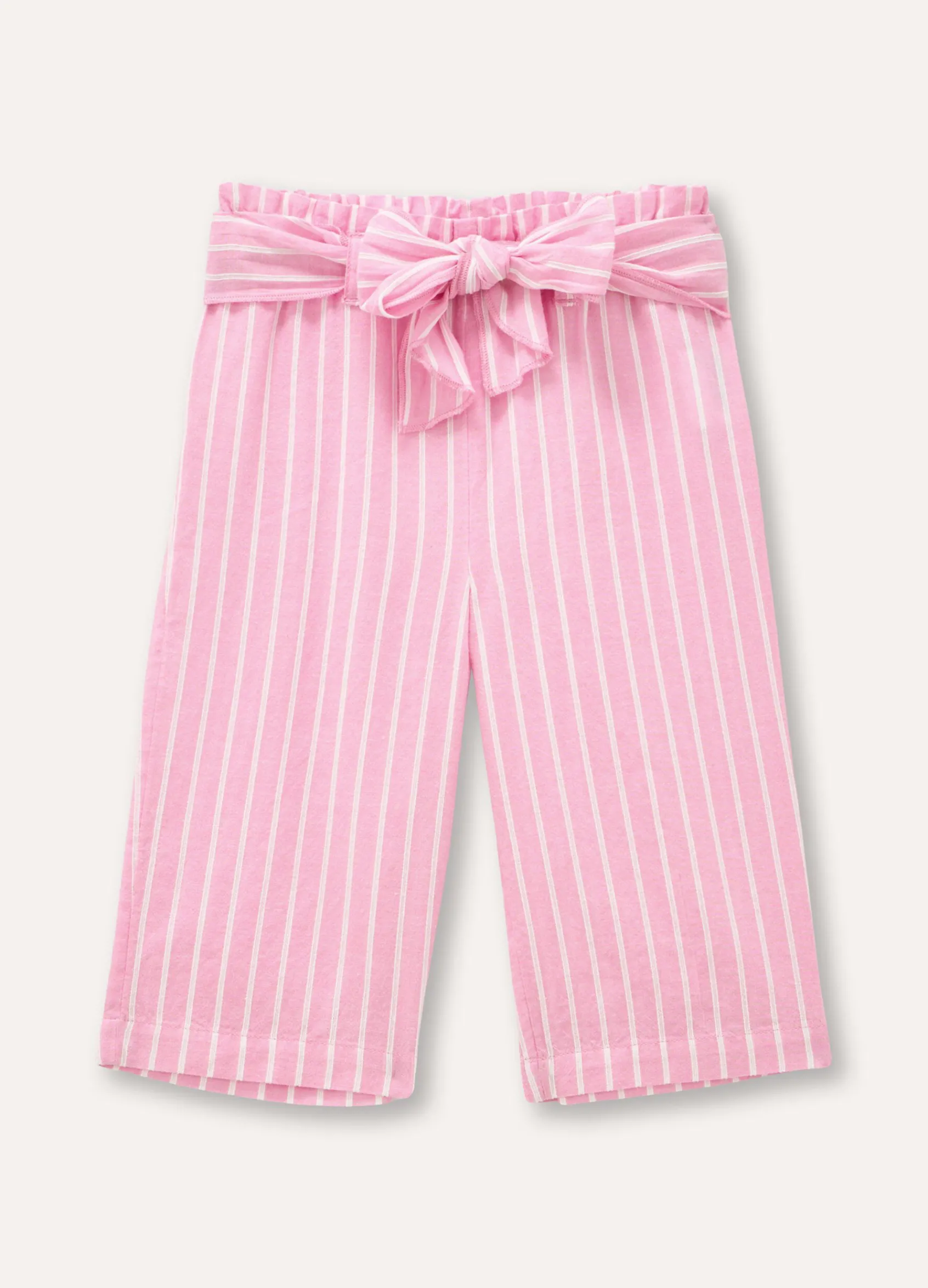 Blukids Pantaloni rigati in puro cotone neonata- Pantaloni