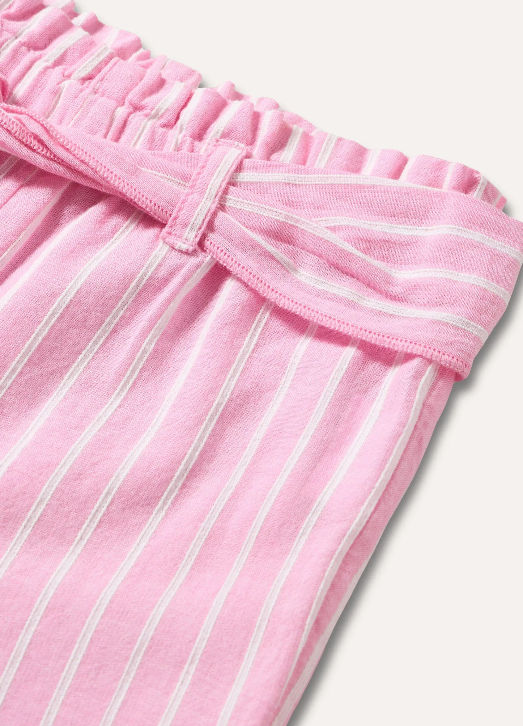 Blukids Pantaloni rigati in puro cotone neonata- Pantaloni