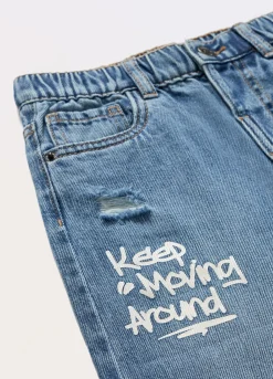Blukids Pantaloni ripped in denim bambino-Bambino Jeans