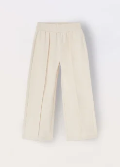 Blukids Pantaloni wide leg in french terry di puro cotone bambina- Pantaloni