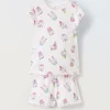 Blukids Pigiama corto in puro cotone con stampa bambina- Pigiami