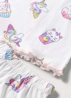 Blukids Pigiama corto in puro cotone con stampa bambina- Pigiami