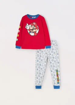 Blukids Pigiama lungo in puro cotone bambino Super Mario-Bambino Intimo