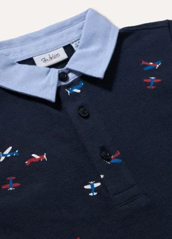 Blukids Polo in piqué di puro cotone neonato- T-shirt