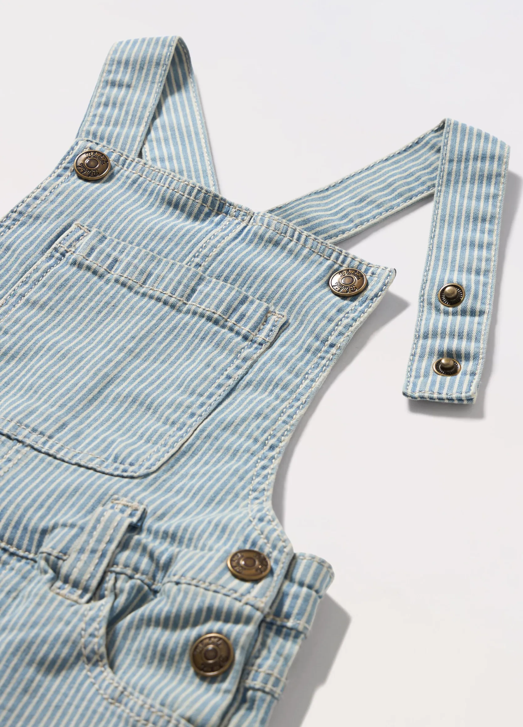 Blukids Salopette in cotone stretch a righe neonato- Completini