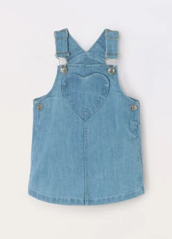 Blukids Salopette in denim di cotone stretch neonata- Vestitini
