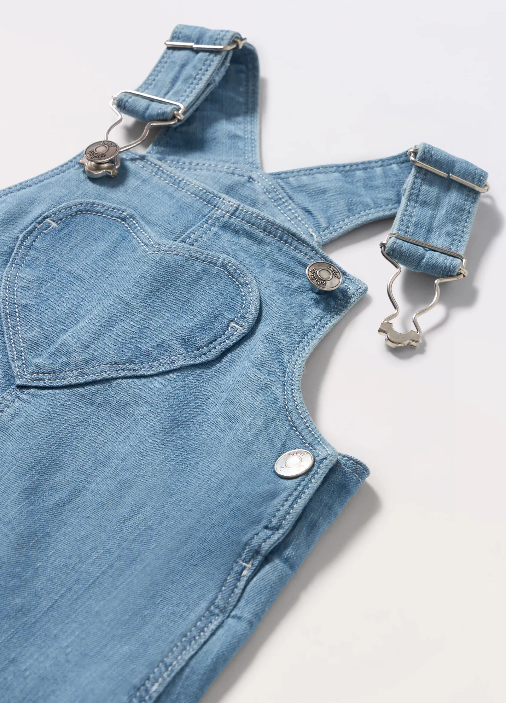 Blukids Salopette in denim di cotone stretch neonata- Vestitini