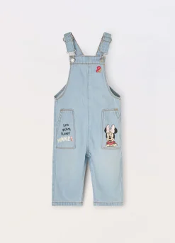Blukids Salopette in denim di puro cotone neonata- Pantaloni
