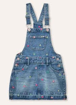 Blukids Salopette in denim di puro cotone bambina- Vestiti