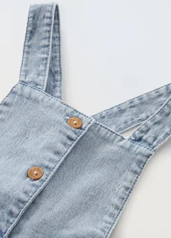 Blukids Salopette in denim di puro cotone neonata- Vestitini