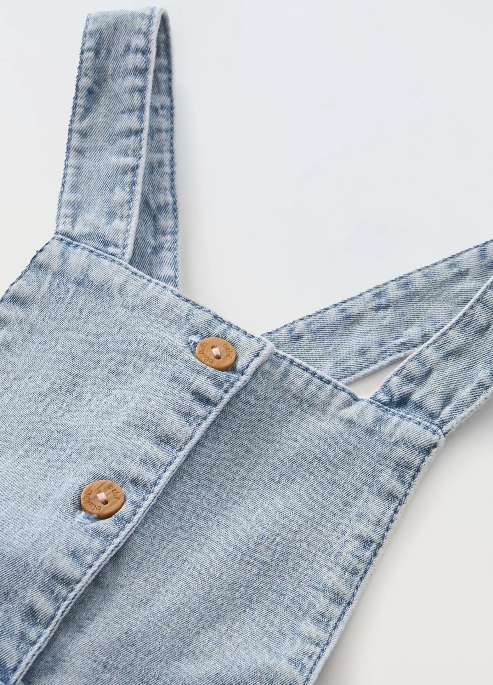 Blukids Salopette in denim di puro cotone neonata- Vestitini