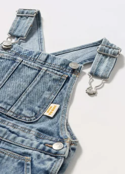 Blukids Salopette in denim di puro cotone neonato- Jeans