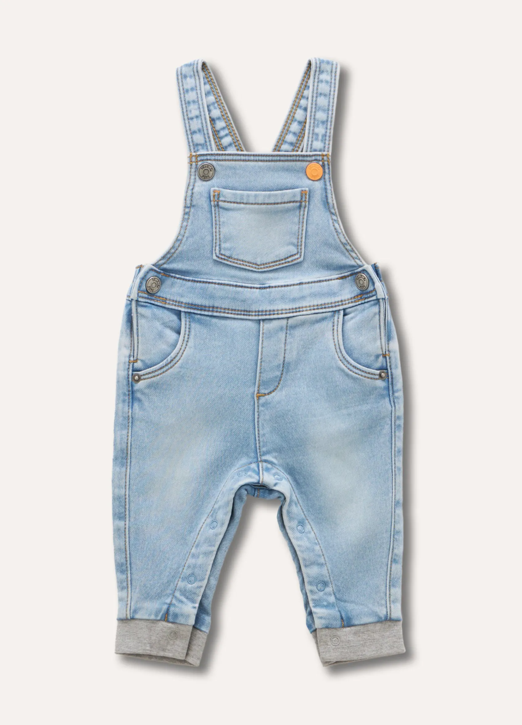 Blukids Salopette in denim neonato- Jeans