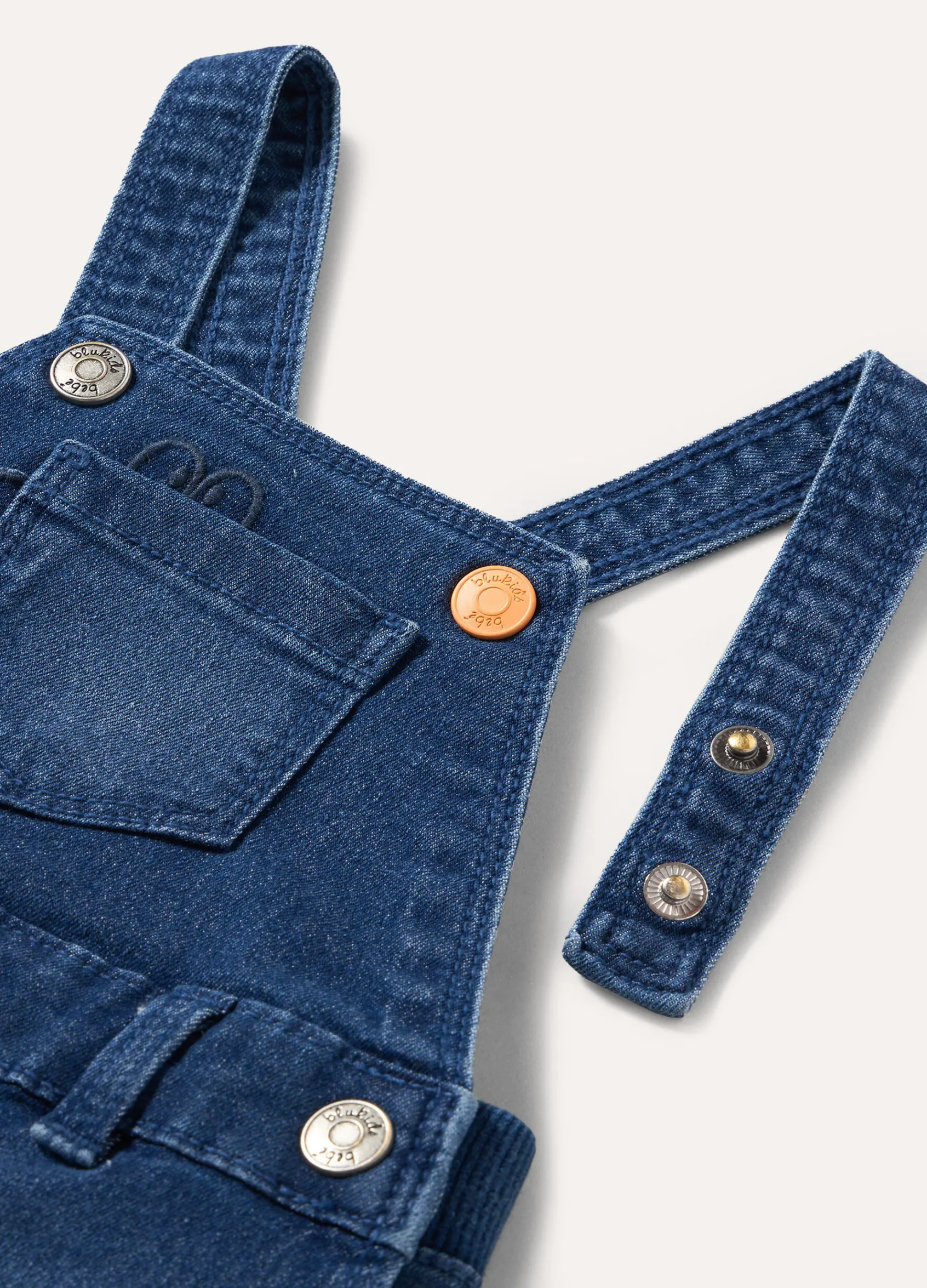 Blukids Salopette in denim neonato- Jeans