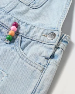 Blukids Salopette in puro cotone bambina- Pantaloni