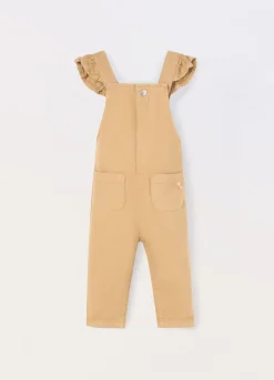 Blukids Salopette lunga in denim di puro cotone neonata- Pantaloni