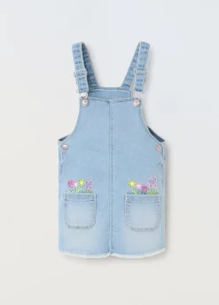 Blukids Salopette-gonna in denim di misto cotone neonata- Completini