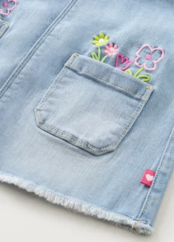 Blukids Salopette-gonna in denim di misto cotone neonata- Completini
