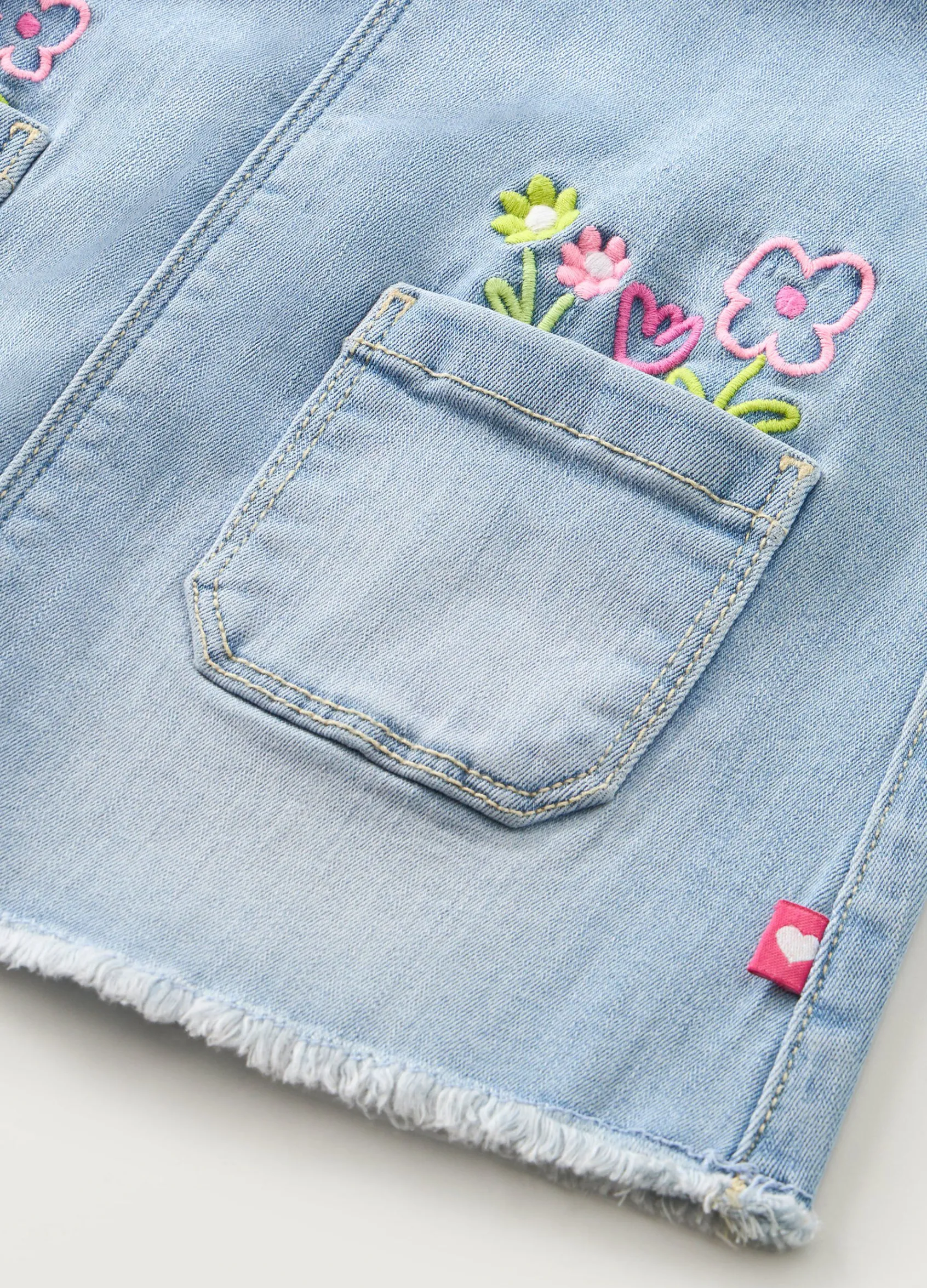 Blukids Salopette-gonna in denim di misto cotone neonata- Completini