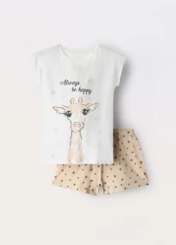 Blukids Set pigiama corto in jersey di puro cotone bambina- Pigiami