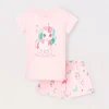 Blukids Set pigiama corto in jersey di puro cotone bambina- Pigiami