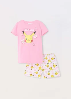 Blukids Set pigiama corto in jersey di puro cotone bambina- Pigiami