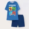 Blukids Set pigiama corto in jersey di puro cotone ragazzo- Pigiami