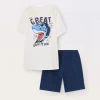 Blukids Set pigiama corto in jersey di puro cotone ragazzo- Pigiami