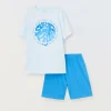 Blukids Set pigiama corto in jersey di puro cotone ragazzo- Pigiami