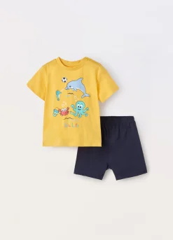 Blukids Set pigiama corto in jersey di puro cotone neonato- Pigiami