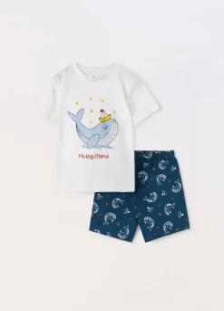 Blukids Set pigiama corto in jersey di puro cotone neonato- Pigiami