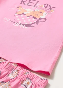Blukids Set pigiama corto in jersey di puro cotone bambina- Pigiami