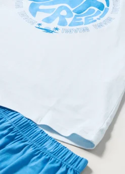 Blukids Set pigiama corto in jersey di puro cotone ragazzo- Pigiami