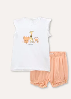 Blukids Set pigiama corto in puro cotone neonata- Pigiami