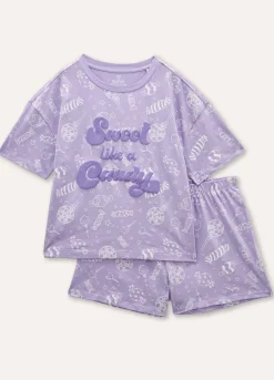 Blukids Set Pigiama corto in puro cotone ragazza- Pigiami