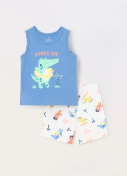 Blukids Set pigiama corto in puro cotone neonato- Pigiami