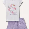 Blukids Set pigiama corto in puro cotone bambina- Pigiami