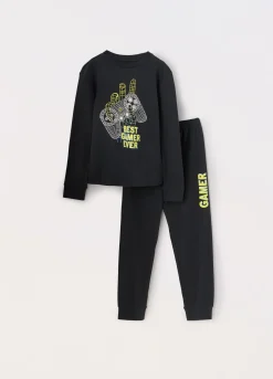 Blukids Set pigiama lungo in interlock di puro cotone ragazzo- Pigiami