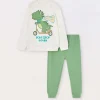 Blukids Set pigiama lungo in puro cotone organico neonato- Pigiami