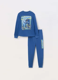 Blukids Set pigiama lungo in puro cotone ragazzo- Pigiami
