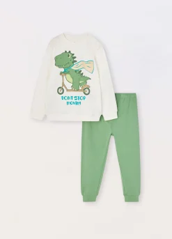 Blukids Set pigiama lungo in puro cotone organico neonato- Pigiami
