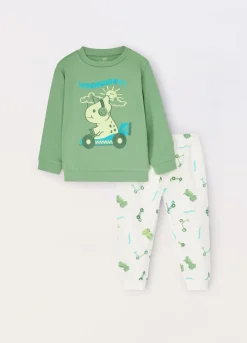 Blukids Set pigiama lungo in puro cotone organico neonato- Pigiami