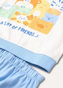 Blukids Set pigiama lungo in puro cotone neonato- Pigiami