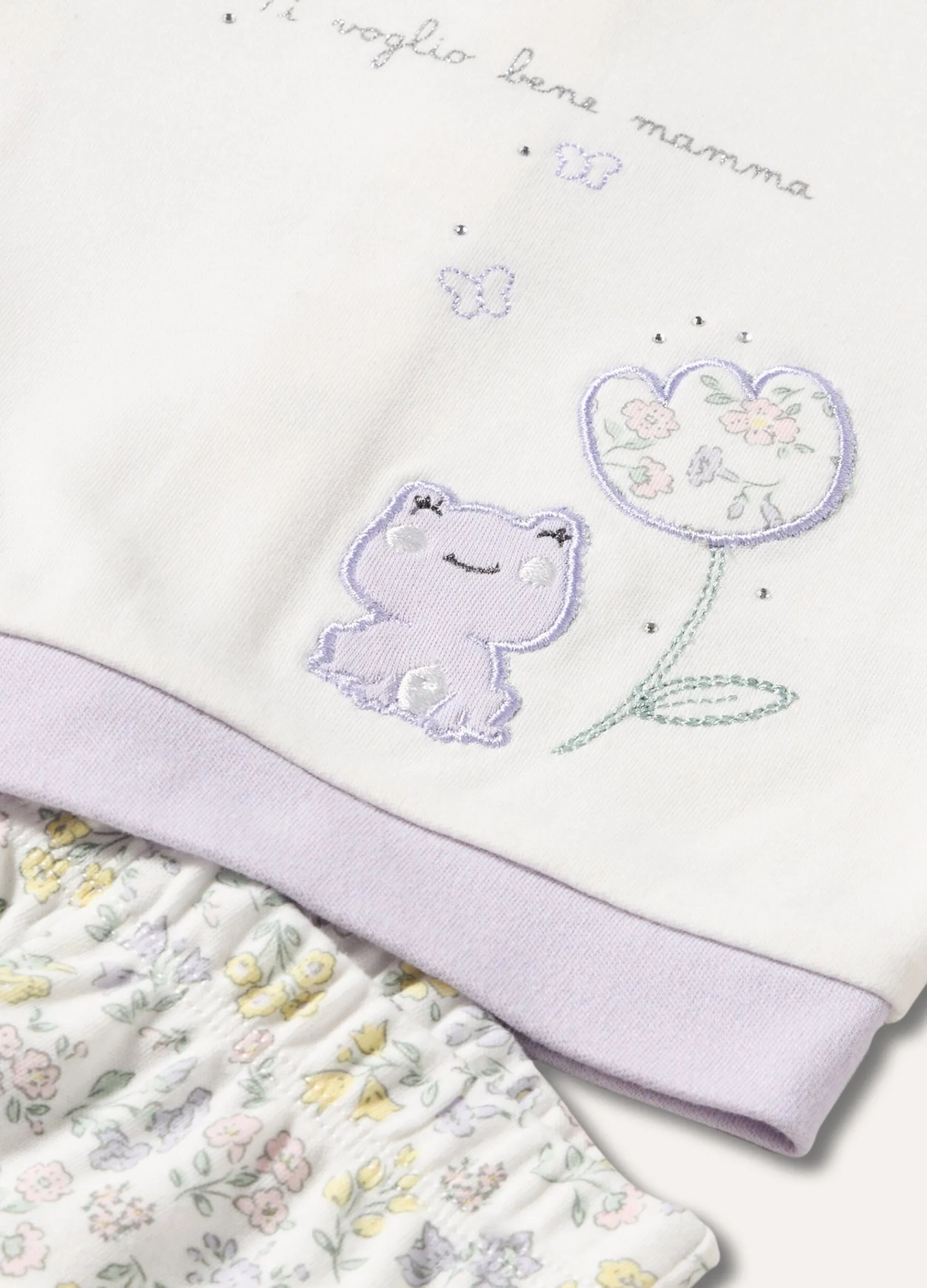 Blukids Set t-shirt + ghettine in puro cotone neonata- Completini