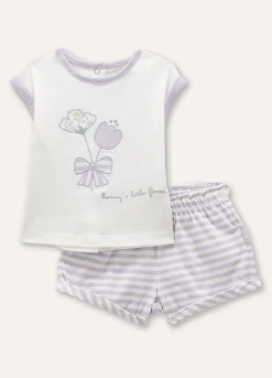 Blukids Set t-shirt + shorts in puro cotone neonata- Completini