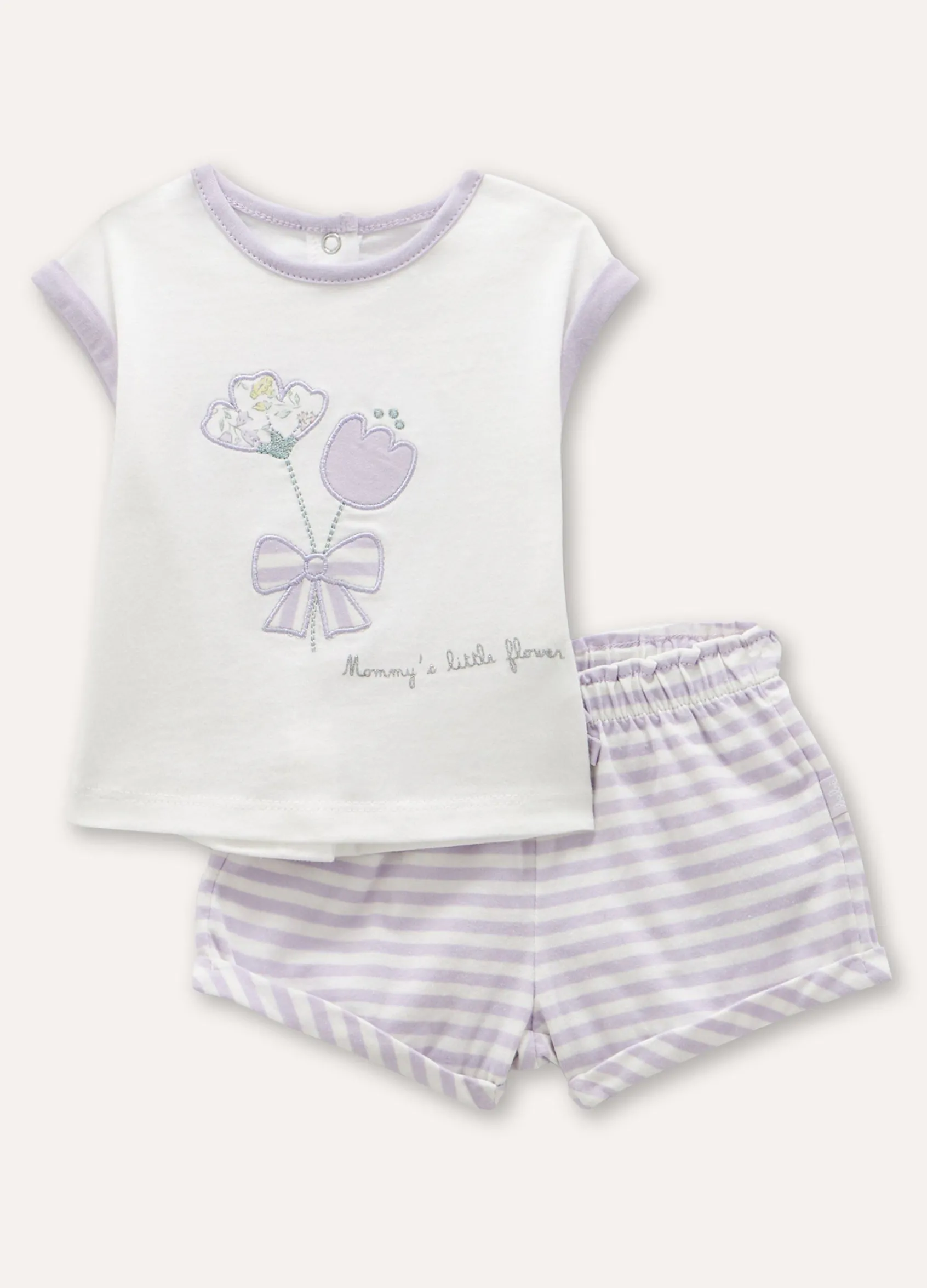 Blukids Set t-shirt + shorts in puro cotone neonata- Completini