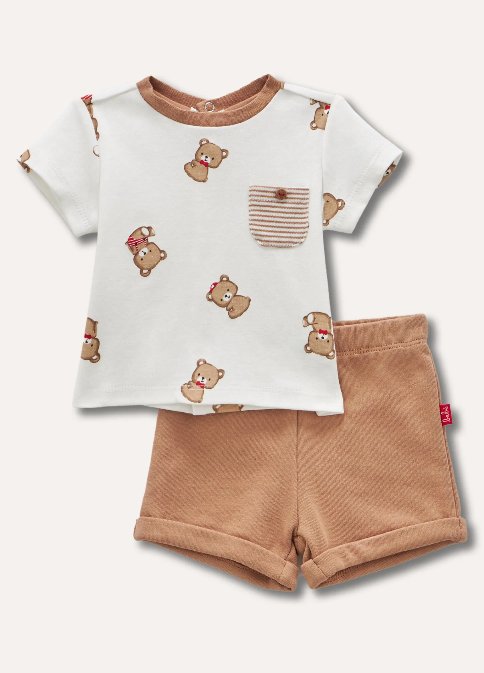 Blukids Set t-shirt + shorts in puro cotone neonato- Completini