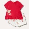 Blukids Set t-shirt e pantaloncini in cotone stretch neonata- Completini